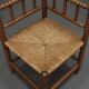 Vintage turned oak corner side chair, 1930s