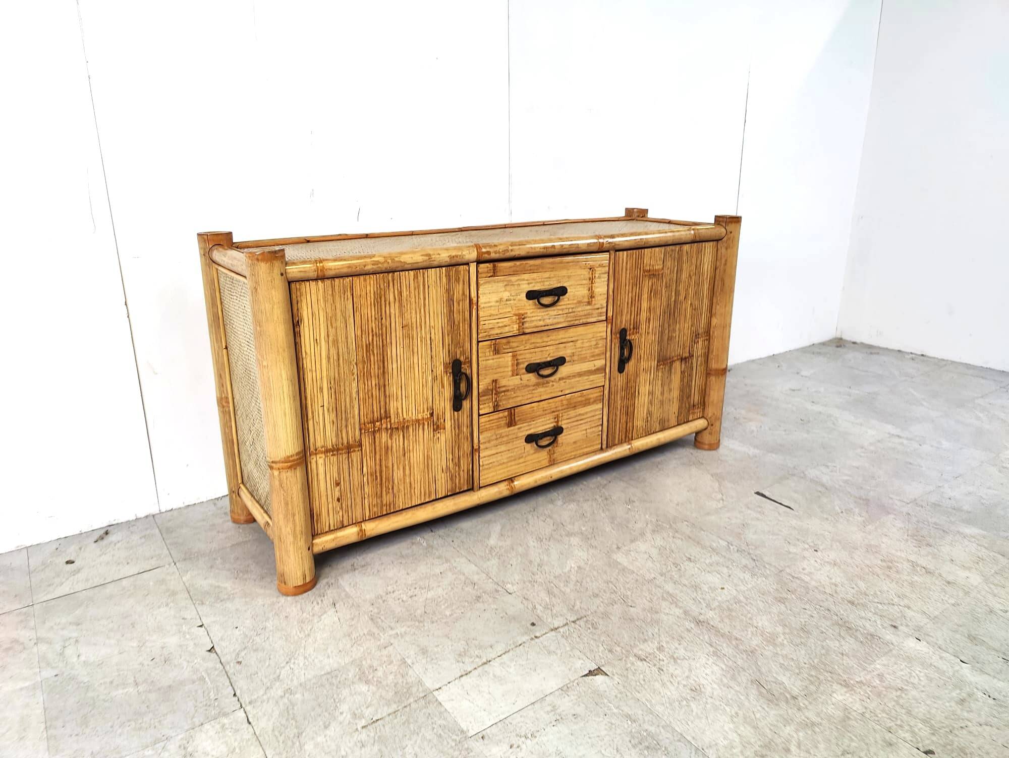Buffet vintage en bambou, 1970