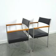 Chairs DDR with chrome base and black upholstery, dining chairs