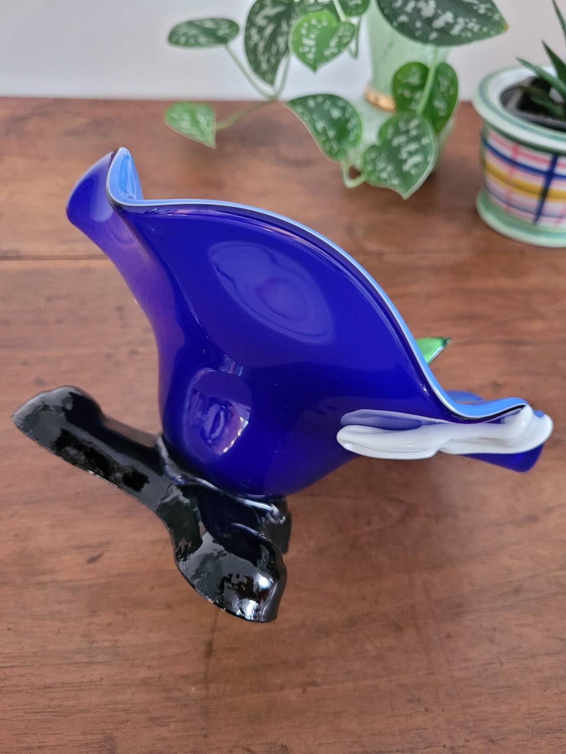 Handcrafted opal glass bowl