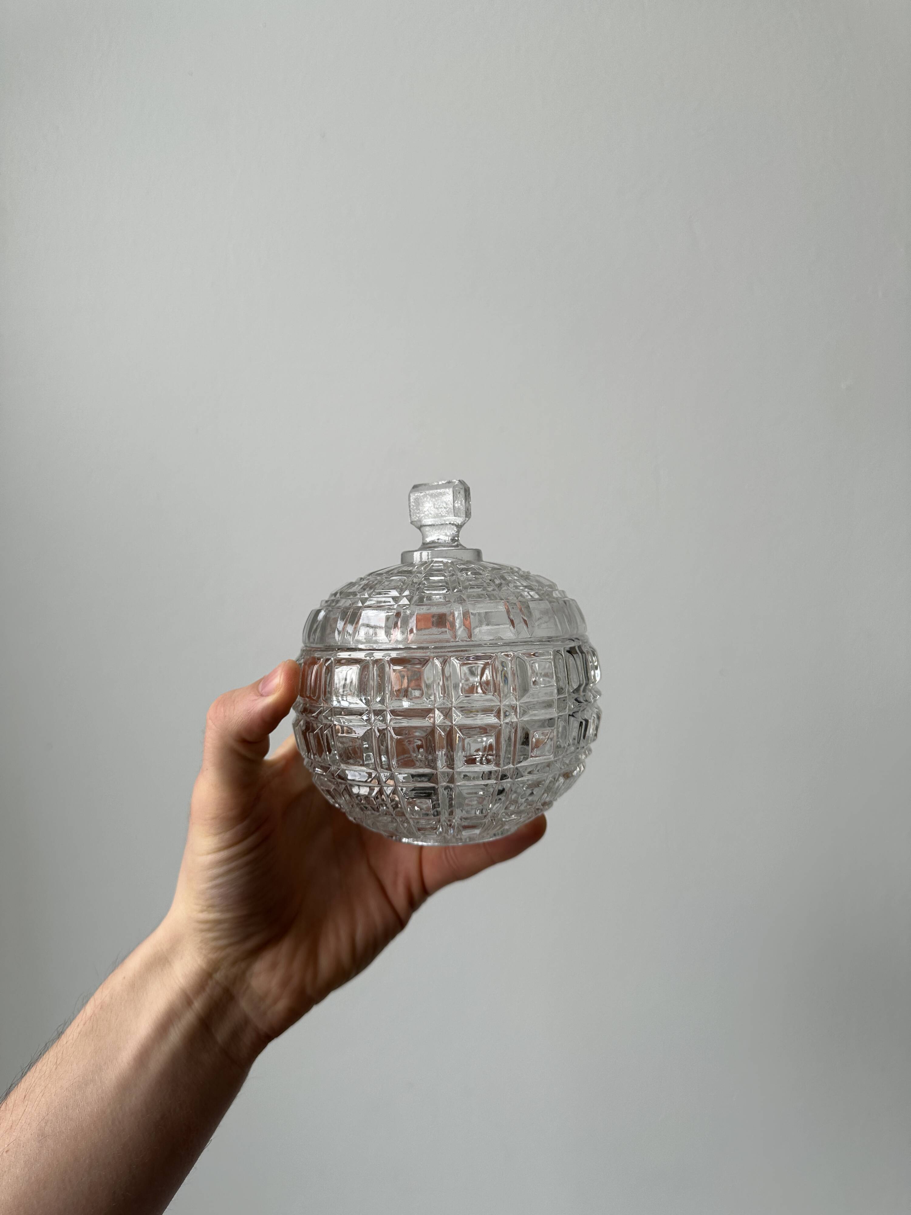 Chiseled crystal sugar bowl