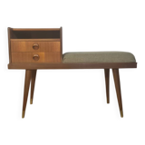 Teak telephone bench, Vintage Scandinavian 1960s