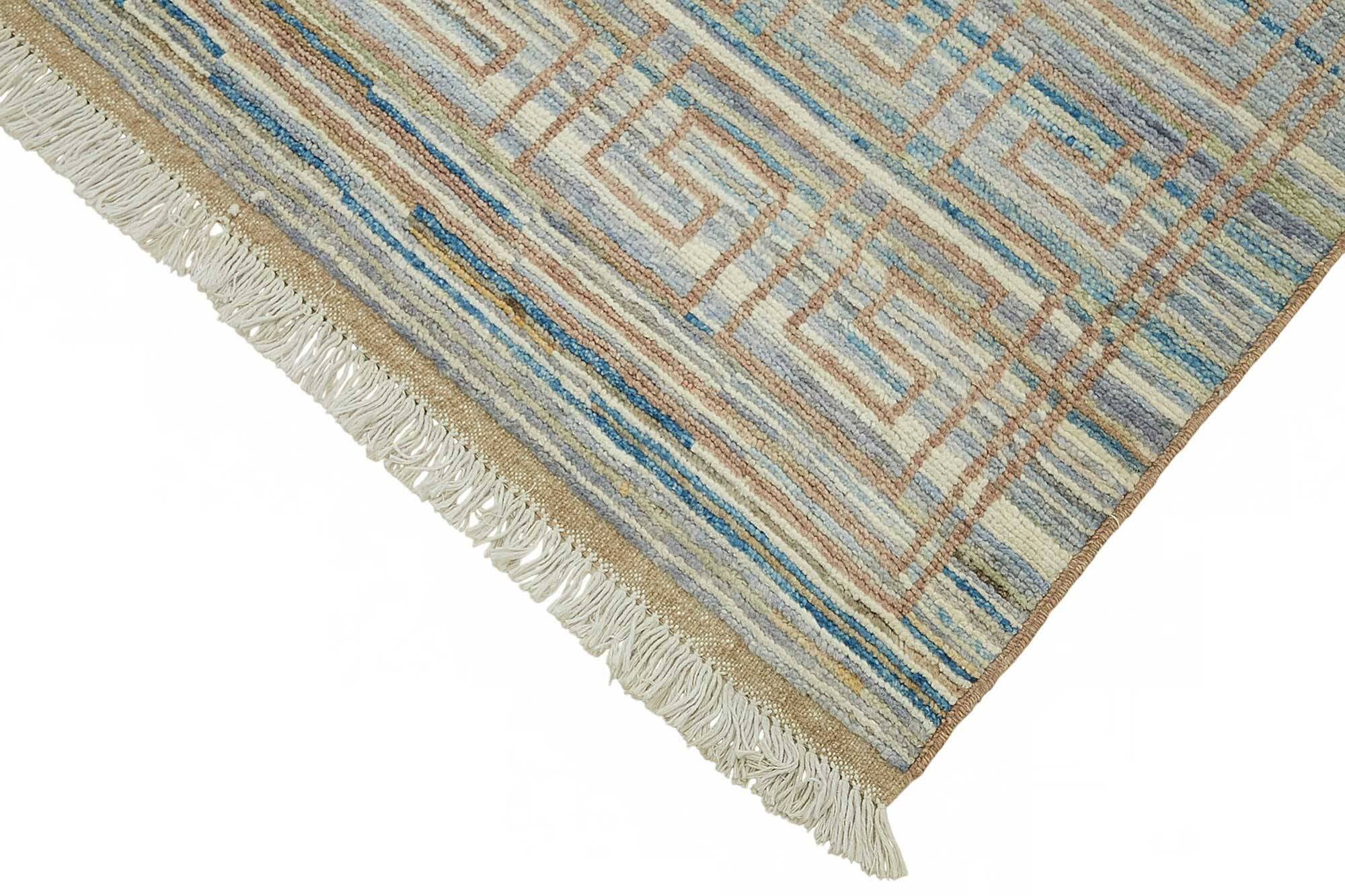 Handmade Turkish One of a Kind 165 cm x 229 cm Blue Wool Carpet