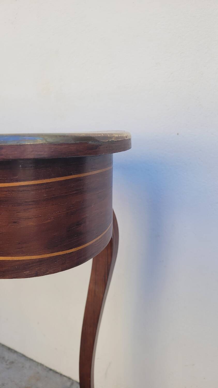 Napoleon III violin-shaped middle desk table 19th in marquetry