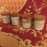 Lot of 4 sandstone spice pots