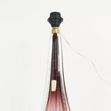 Vintage French crystal glass table lamp in the style of Val Saint Lambert