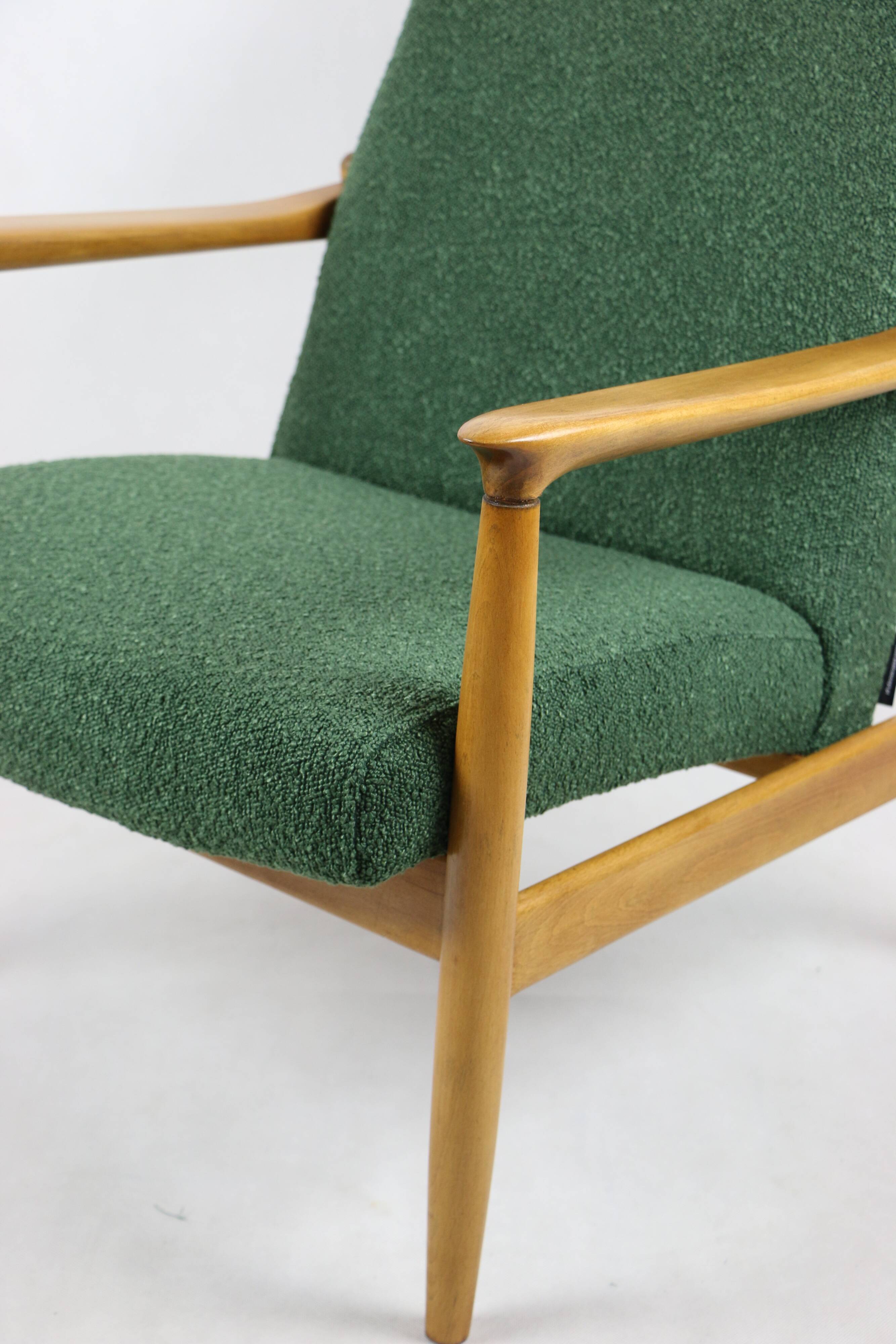 Green Boucle GFM-64 Armchair attributed to Edmund Homa, 1970s