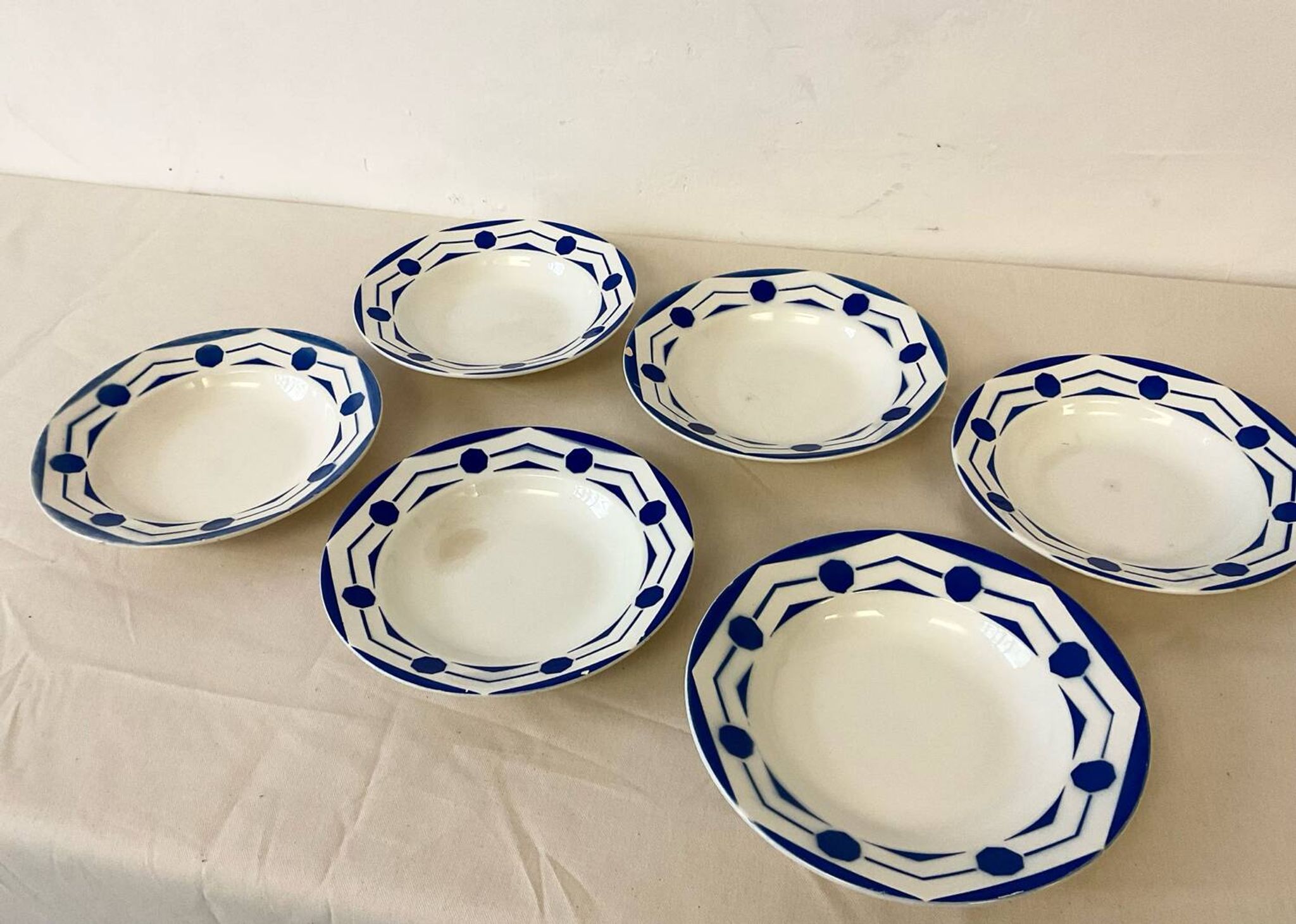 6 assiettes creuses Digoin Sarreguemines - Collection Ciboulette