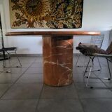 Vintage pink marble dining table
