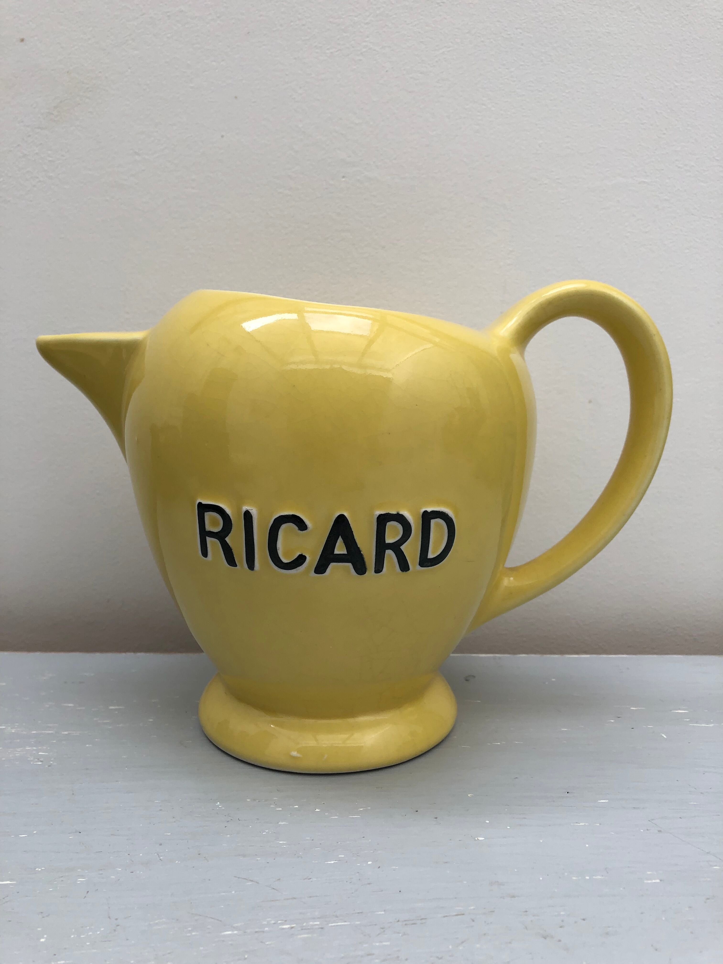 Old yellow ricard pitcher signed marseille saint uze