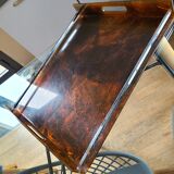 Vintage lucite tray by Mercier, tortoiseshell spirit