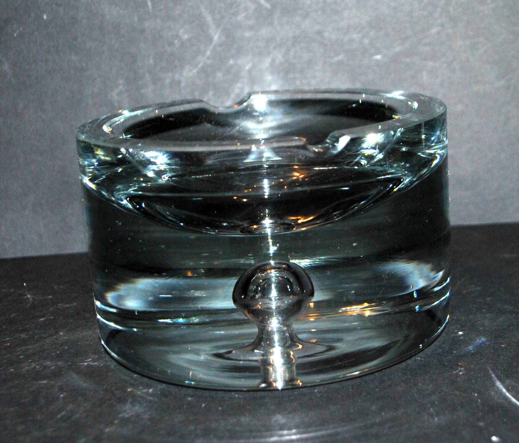 Design ashtray in blown glass krosno poland art verrier poland