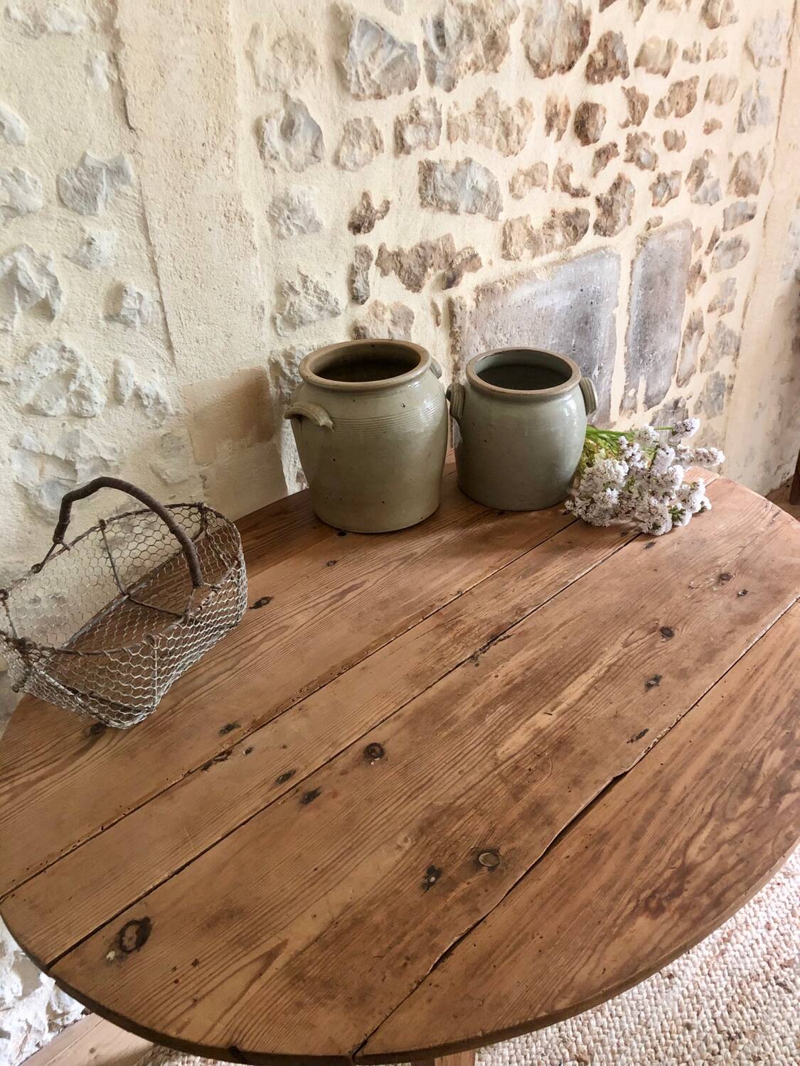 Antique round wooden table