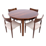 Round table with four chairs from the 1960s, Denmark.