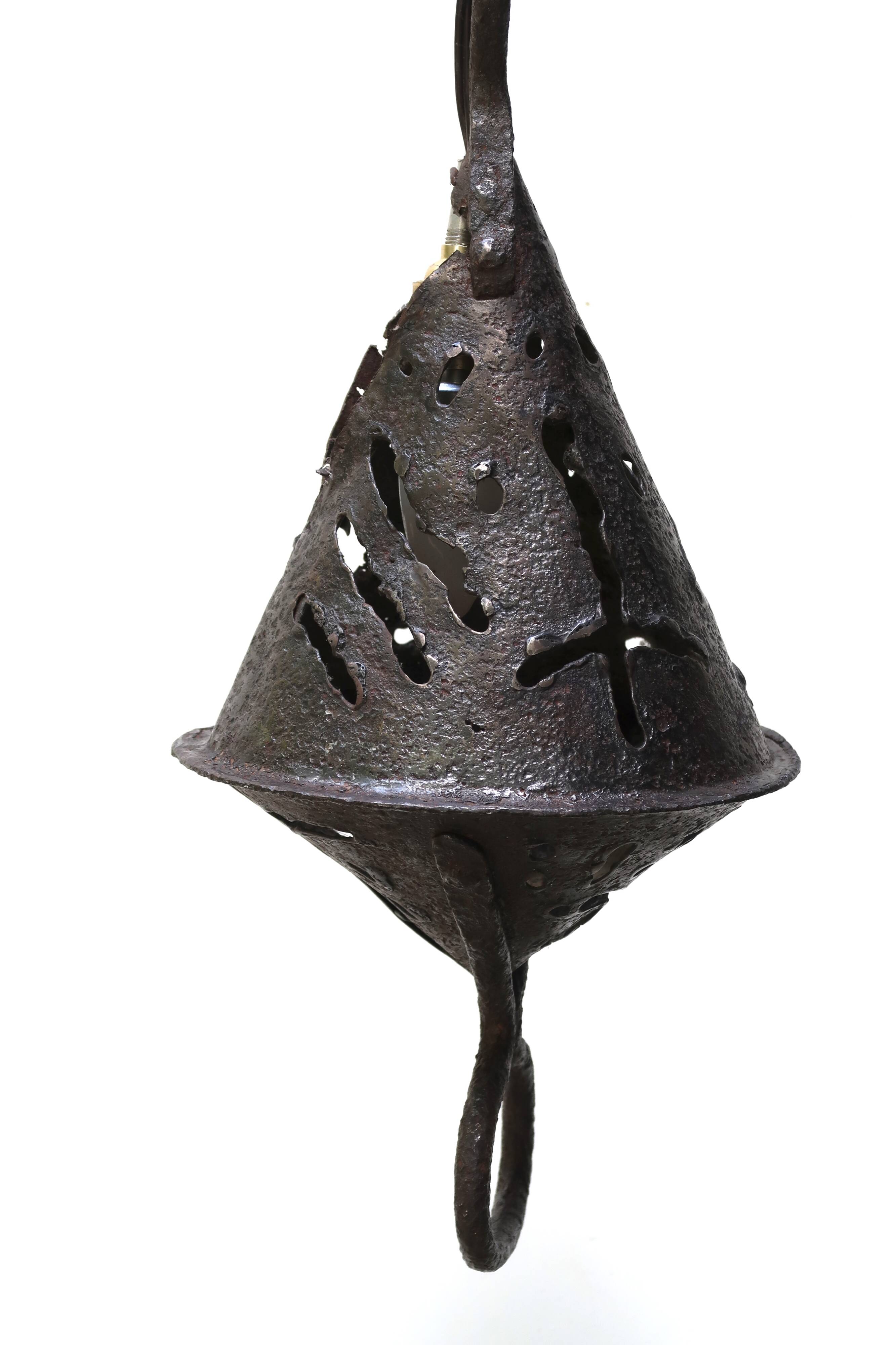 Antique wrought iron lantern pendant light