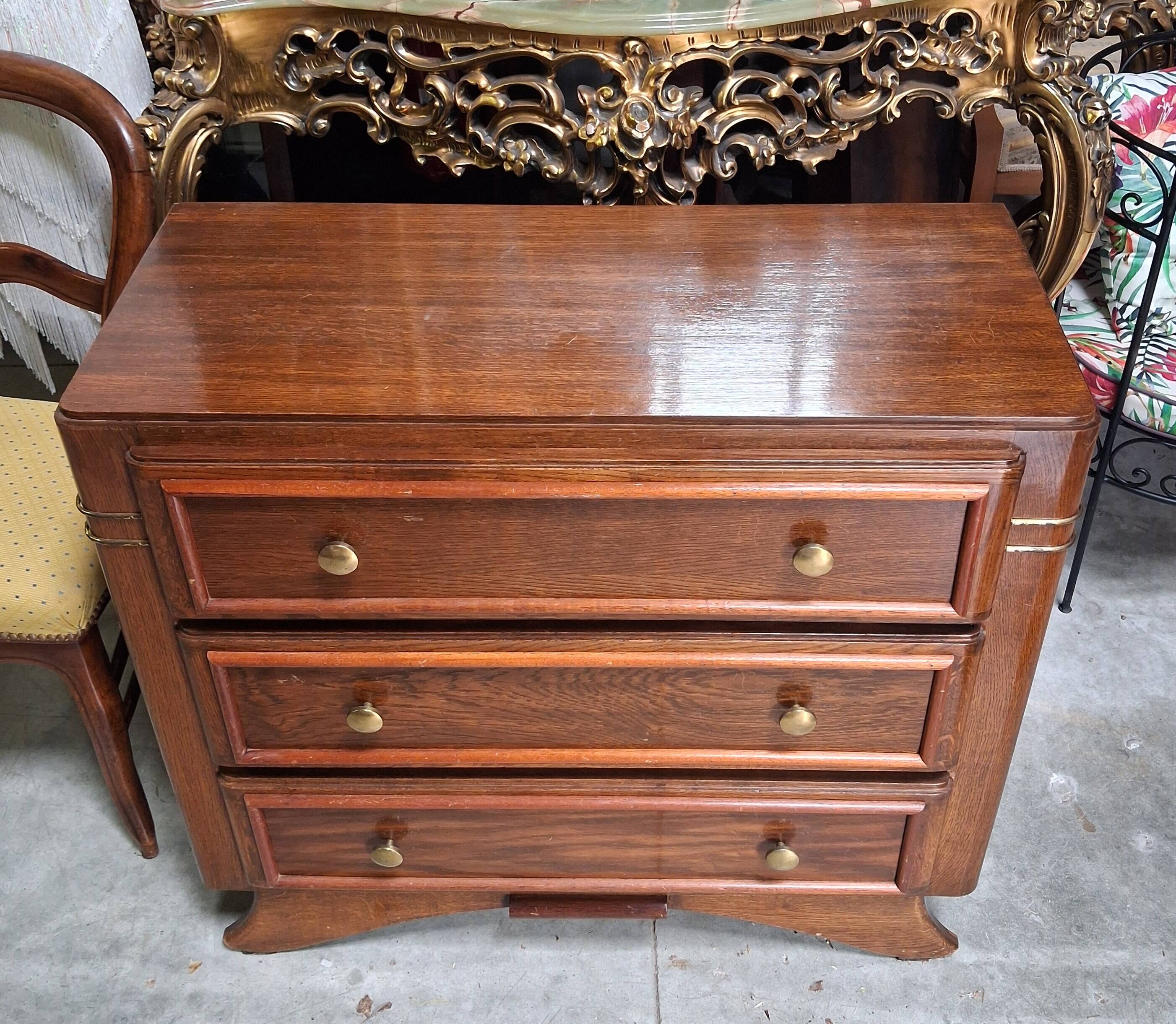 Art Deco commode in mahogany and stained wood
