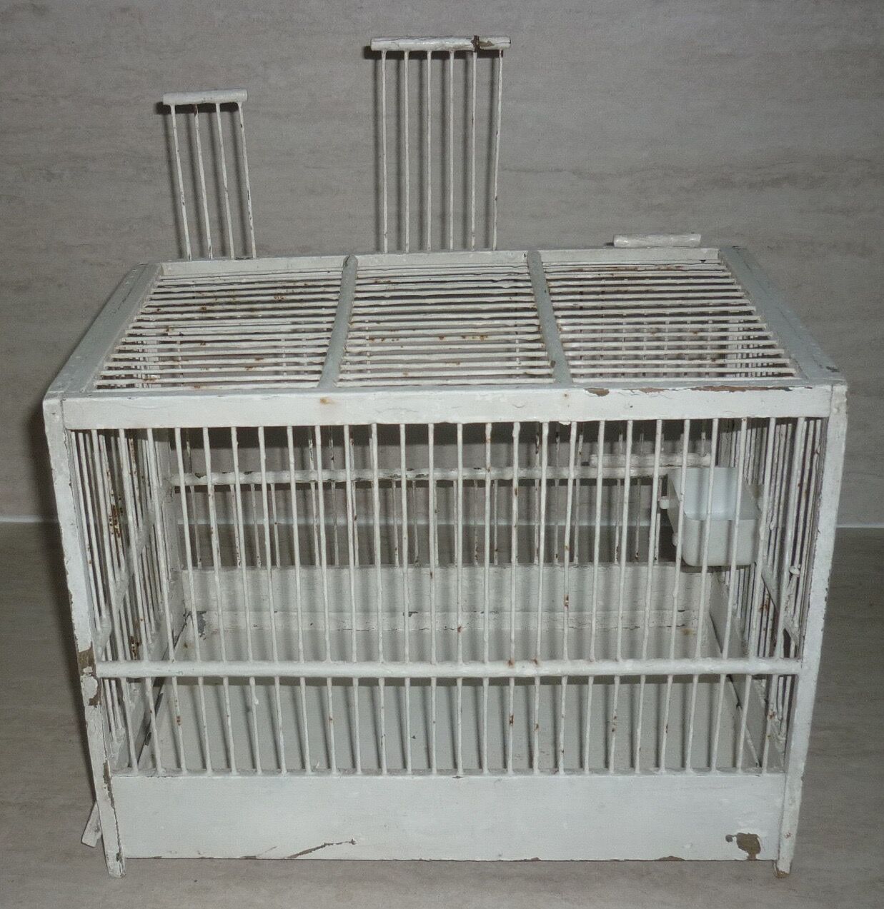Old white birdcage