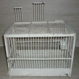 Cage à oiseaux blanche ancienne