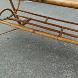 Vintage antique rattan coffee table