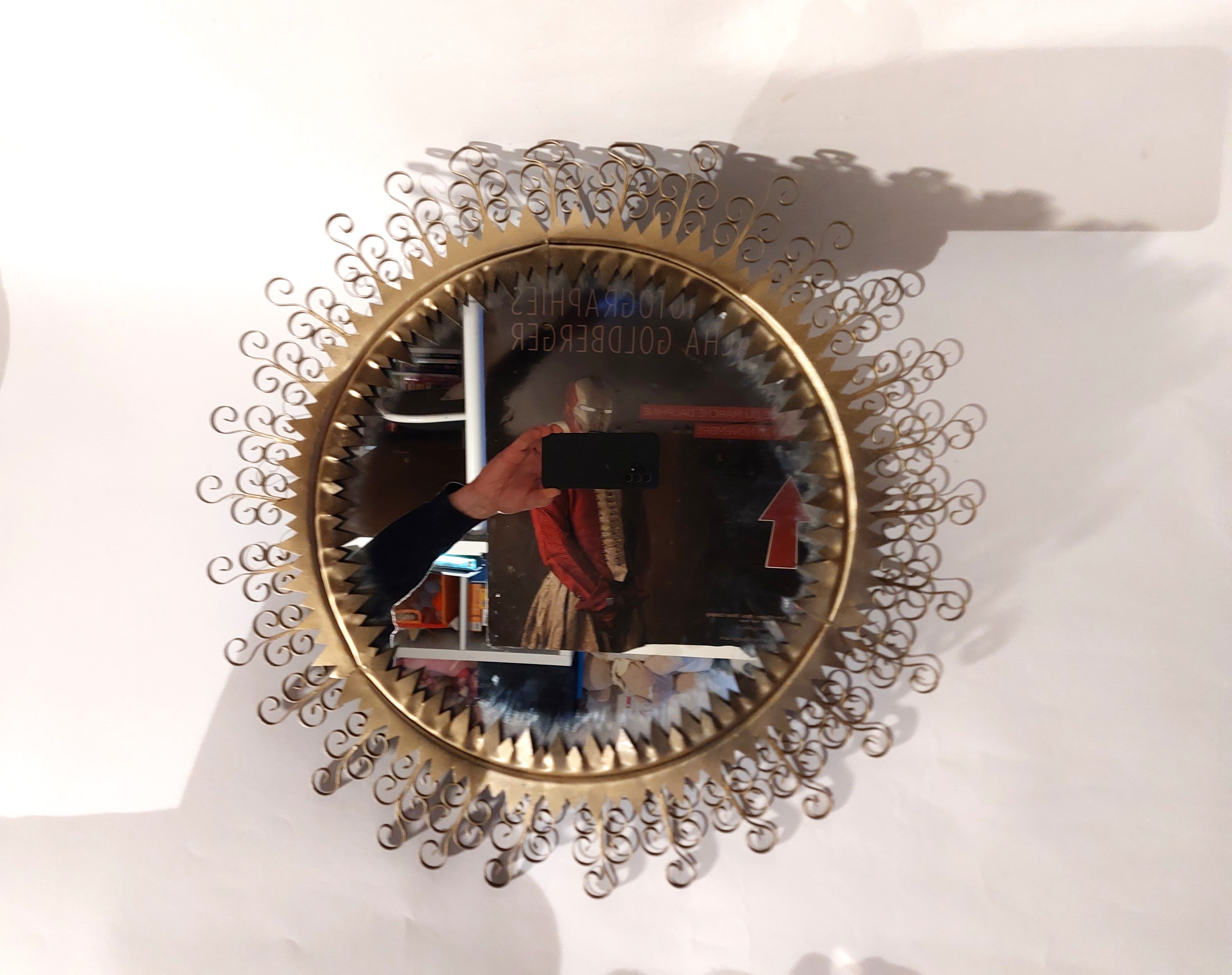 Golden wrought iron Chaty mirror 1960