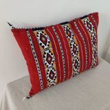 Coussin berbère Kilim rouge ethique