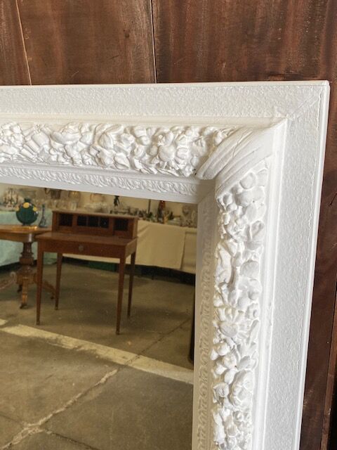 Old trumeau mirror in plaster and wood 100x142cm