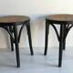 pair of cannage stool and 1940s curved wood