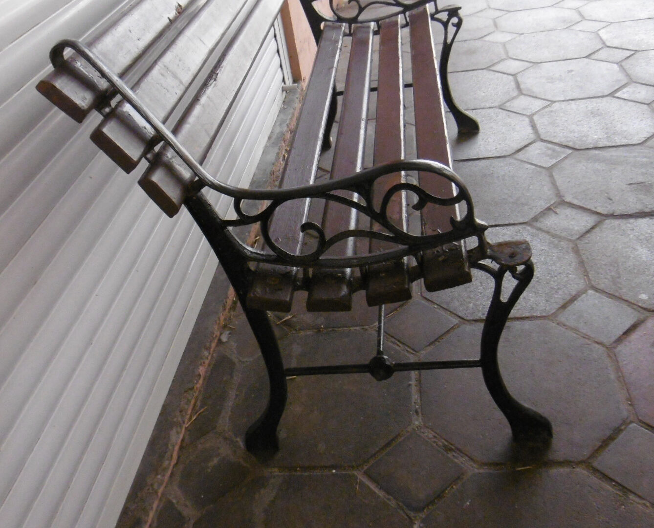Old garden bench - wood and cast iron