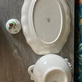 Teapot and dish porcelain luneville