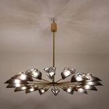 Simone Malachin. Murano glass "star" chandelier. Contemporary.