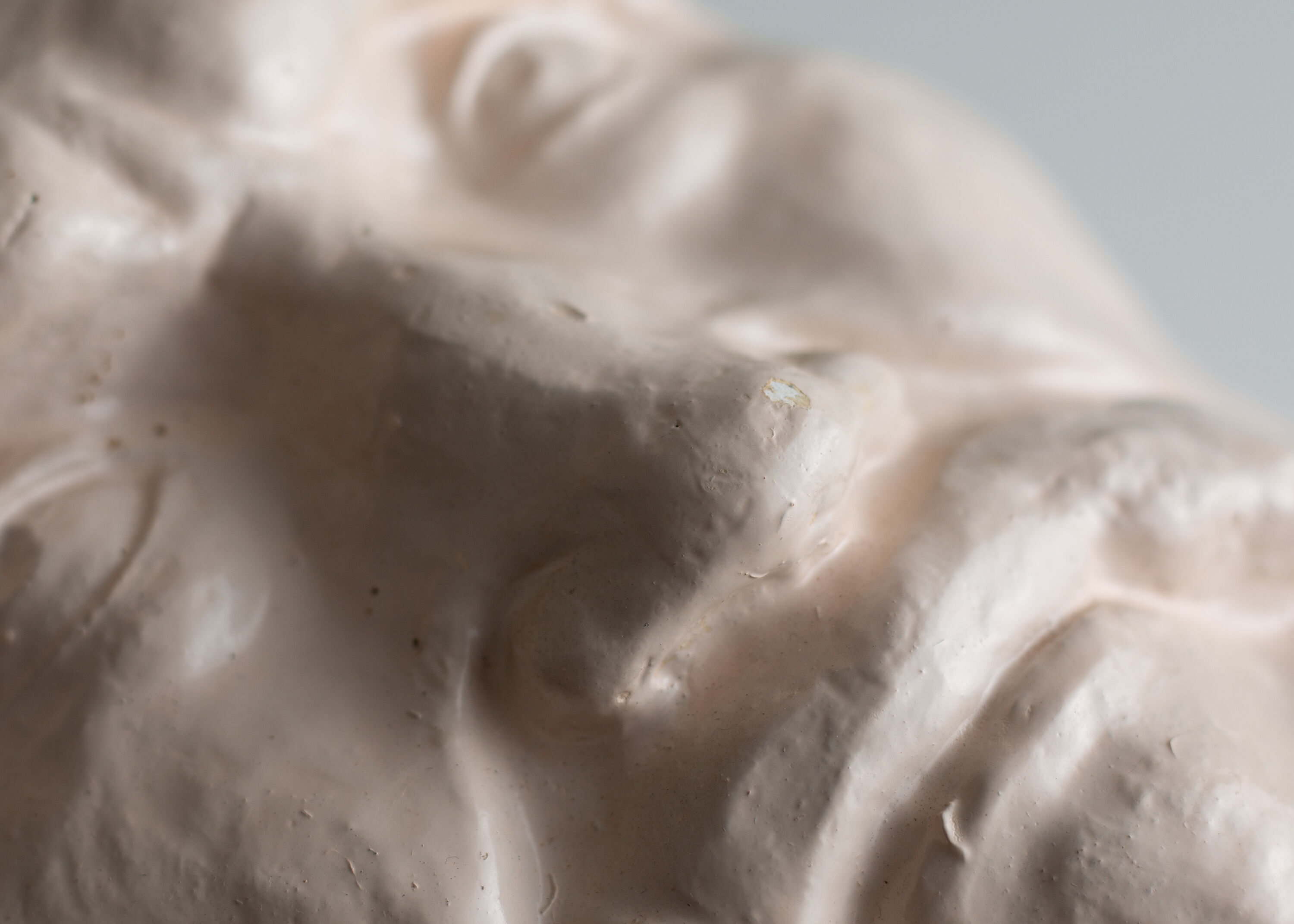 Painted plaster bust - Greek head of Sophocles? signed D. Shœllamer