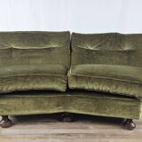 70s corner sofa in green fabric