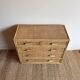 Vintage woven rattan bamboo chest of drawers