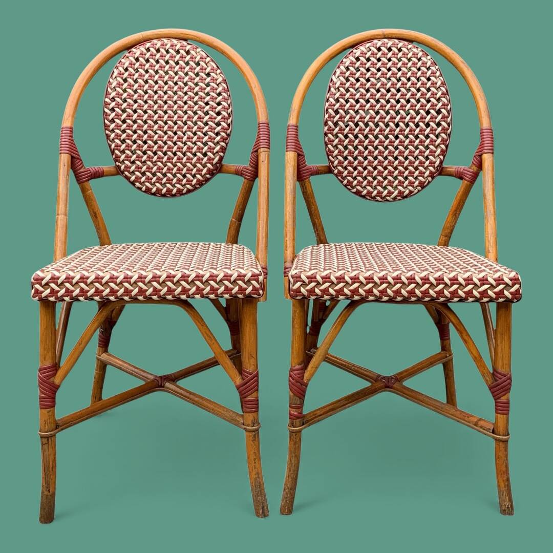 Paire d’anciennes chaises de bistrot terrasse