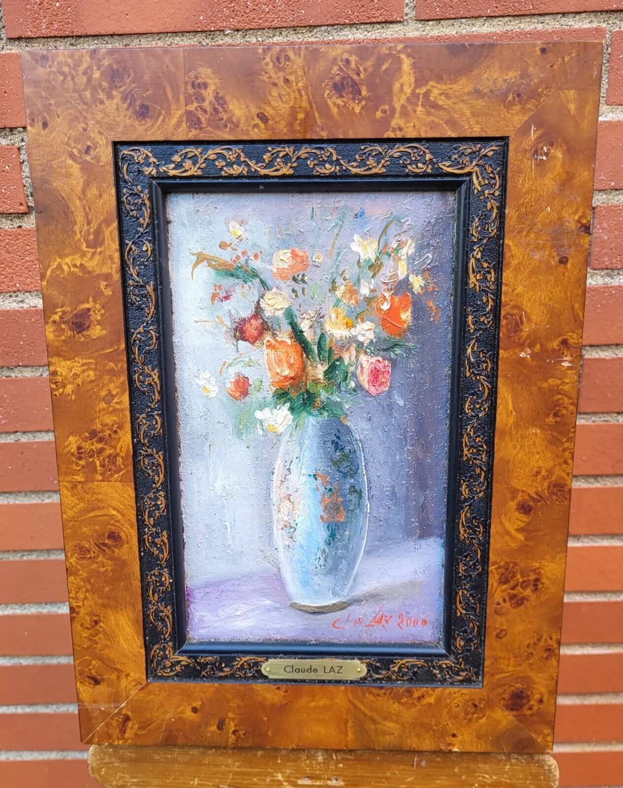 Colorful Flower Bouquet Oil on Canvas Still LIfe