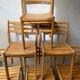 Series of 6 XXth chairs in varnished oak