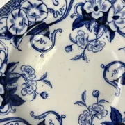 Set of 6 deep plates in ironstone "Flora" – Creil et Montereau, 19th century, blue