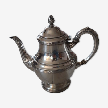 Silver metal teapot, old