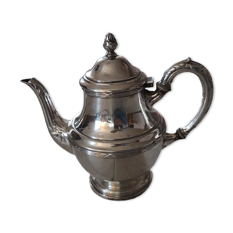 Silver metal teapot, old