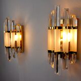 Pair of wall lamps Venini glass from Murano Italy 1970