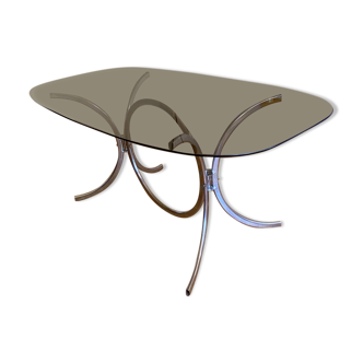 Vintage tempered glass dining table