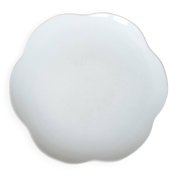 Grand plat blanc polylobé à tarte ou à gâteau