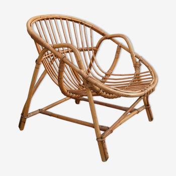 "Shell" vintage armchair rattan