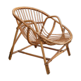 "Shell" vintage armchair rattan
