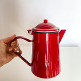 Cafetière émaillée rouge