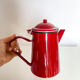 Cafetière émaillée rouge