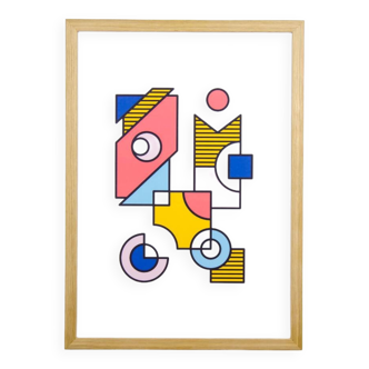 Illustration - Abstract geometric graphic colorful A3 poster numbered #002