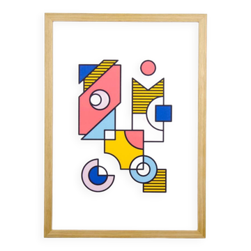 Illustration - Abstract geometric graphic colorful A3 poster numbered #002