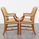 Set of 5 beautiful and luxurious cowhide Chesterfield dining/conference chairs in a light cognac colour