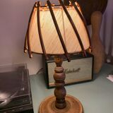Lampe de chevet bois d’époque